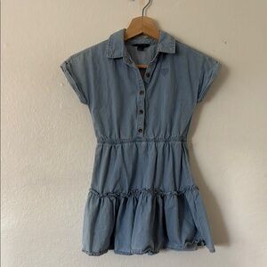 Nautica Chambray Tiered Dress in Blue Sz 6